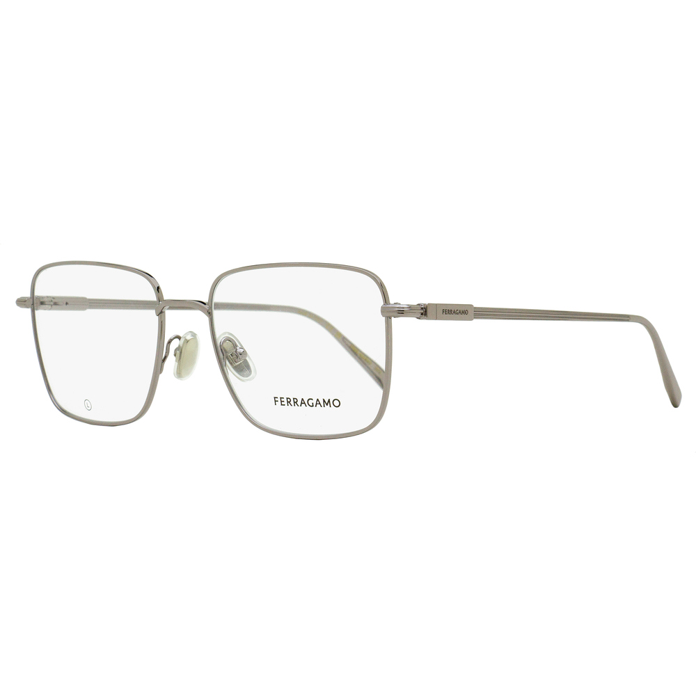 Ferragamo Rounded Rectangular Eyeglasses SF2231 021 Light Ruthenium 53mm